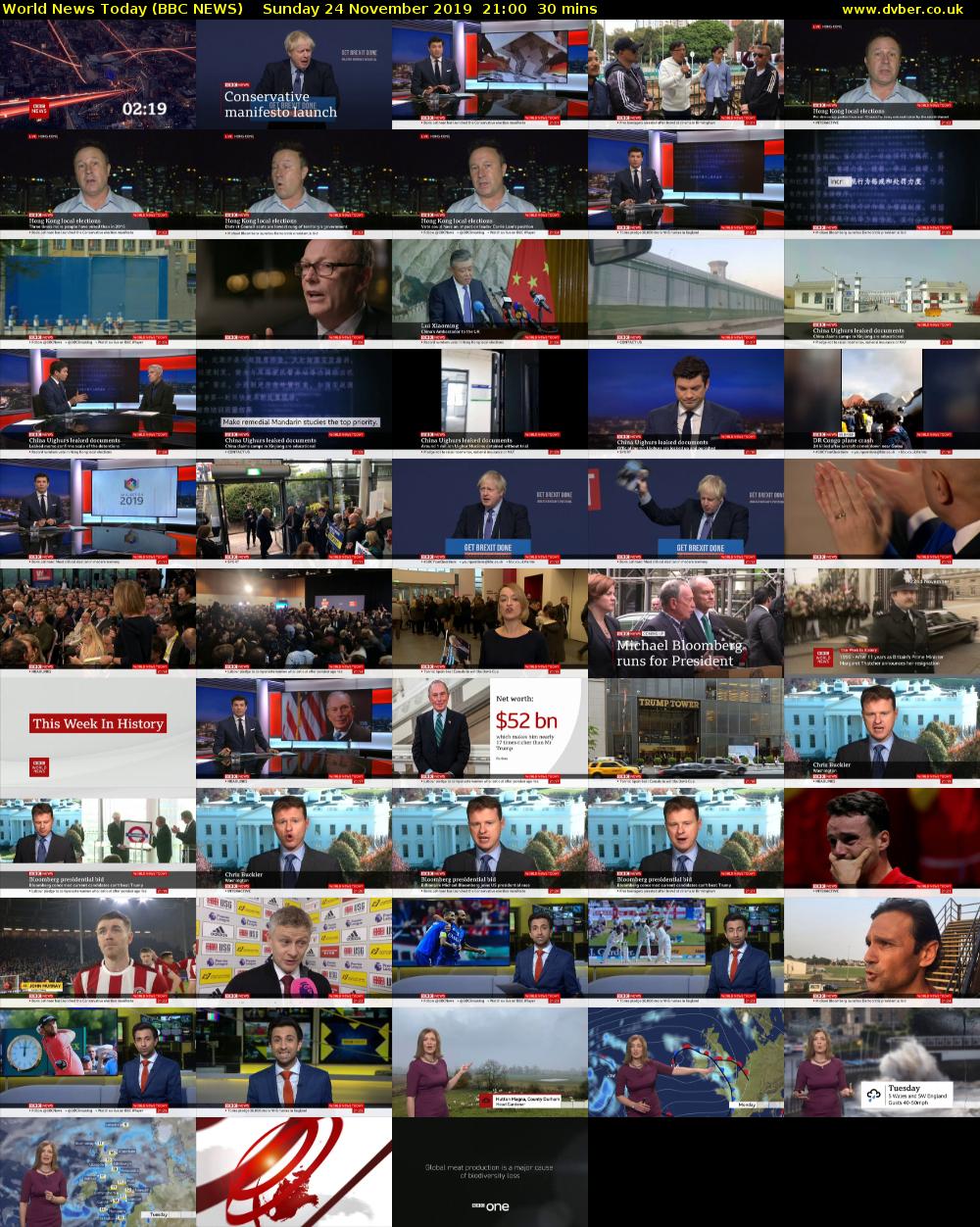 World News Today (BBC NEWS) Sunday 24 November 2019 21:00 - 21:30