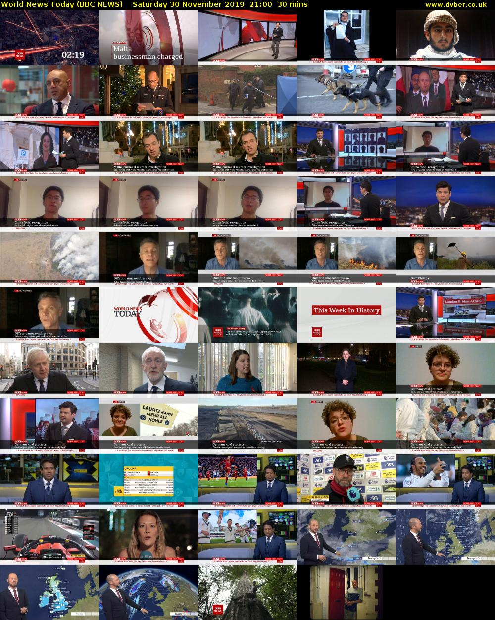 World News Today (BBC NEWS) Saturday 30 November 2019 21:00 - 21:30