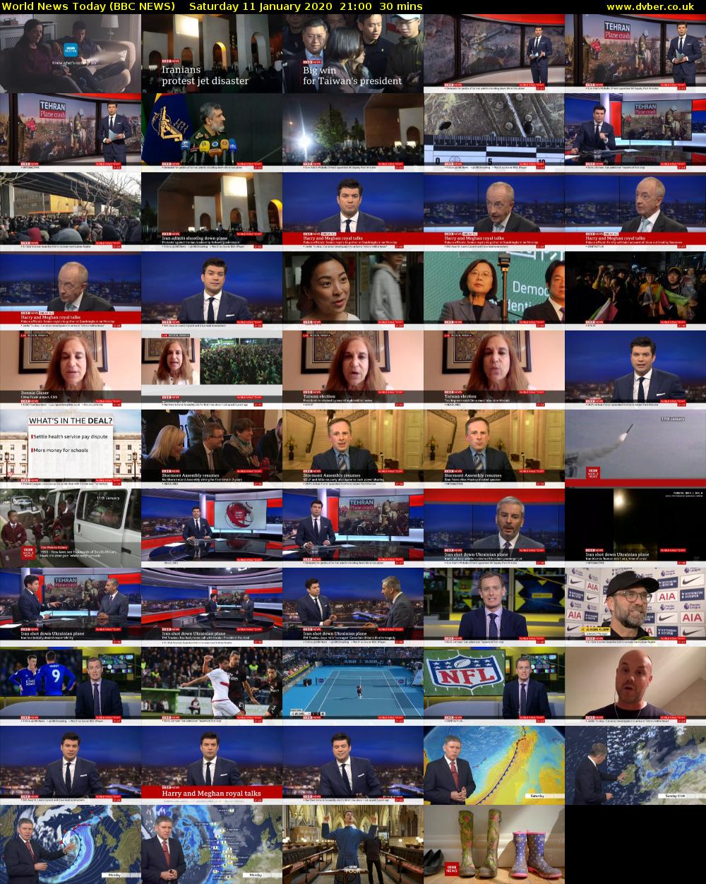 World News Today (BBC NEWS) Saturday 11 January 2020 21:00 - 21:30