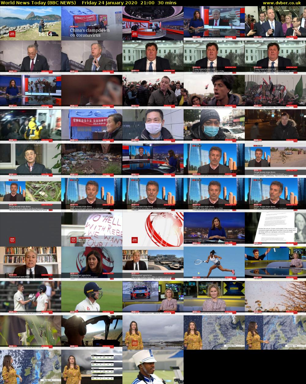 World News Today (BBC NEWS) Friday 24 January 2020 21:00 - 21:30