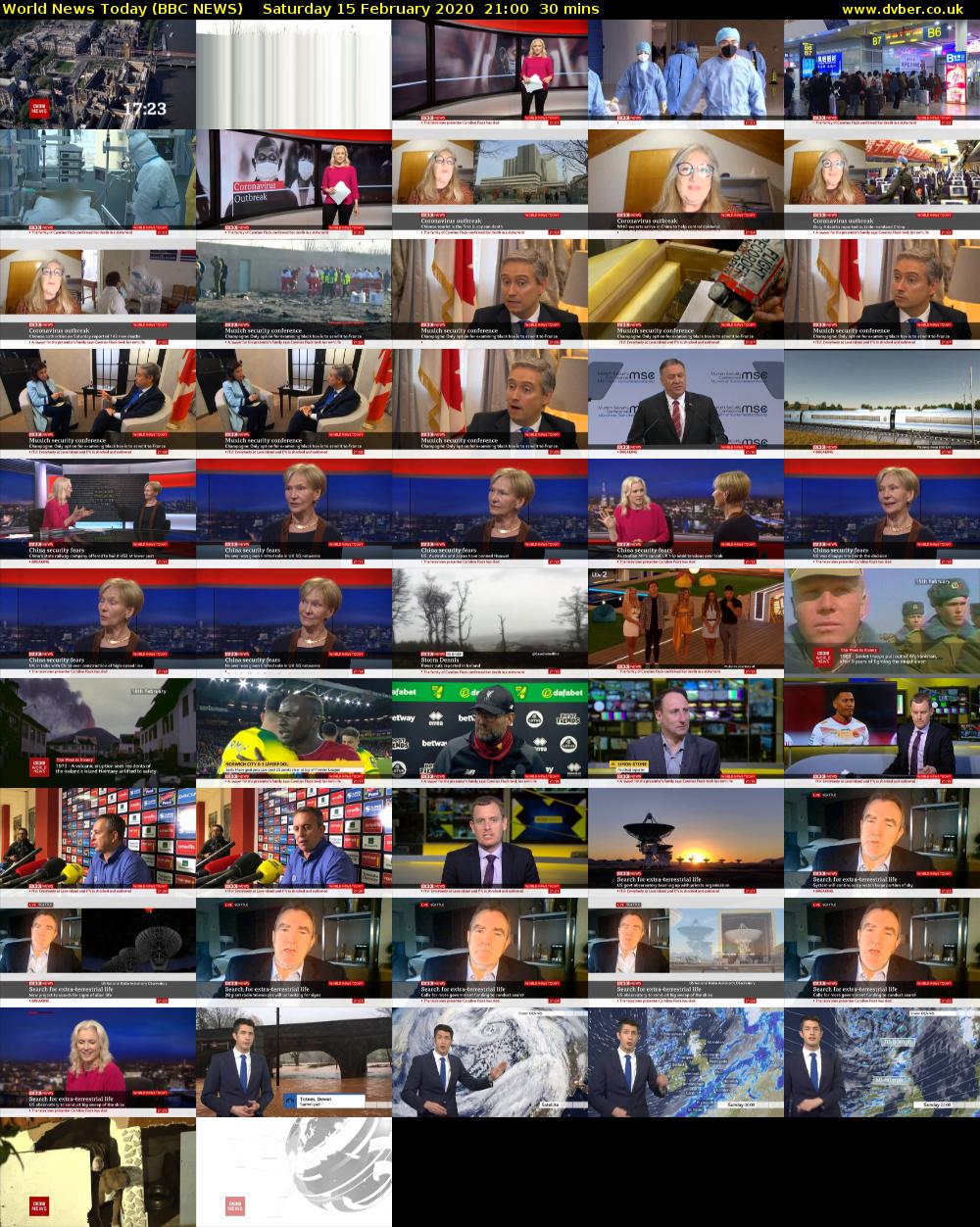 World News Today (BBC NEWS) Saturday 15 February 2020 21:00 - 21:30