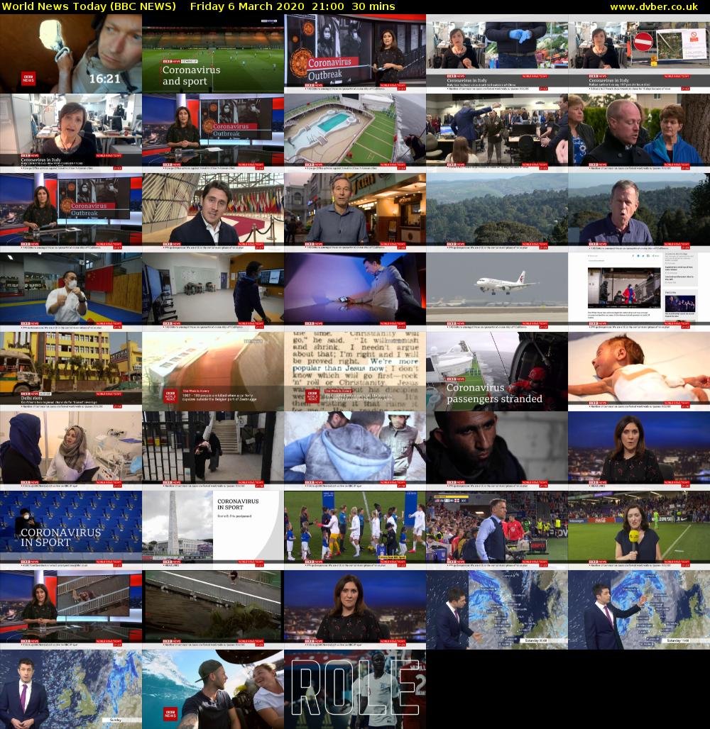 World News Today (BBC NEWS) Friday 6 March 2020 21:00 - 21:30