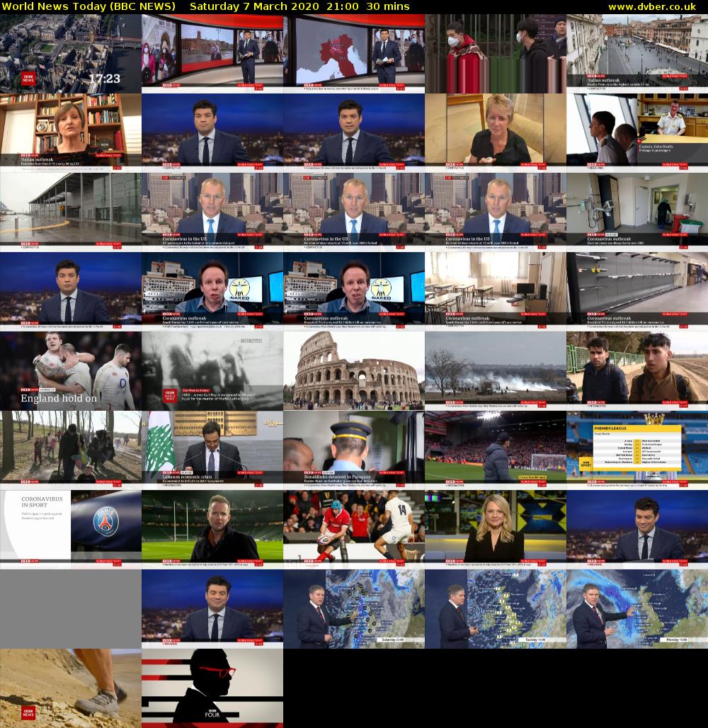 World News Today (BBC NEWS) Saturday 7 March 2020 21:00 - 21:30