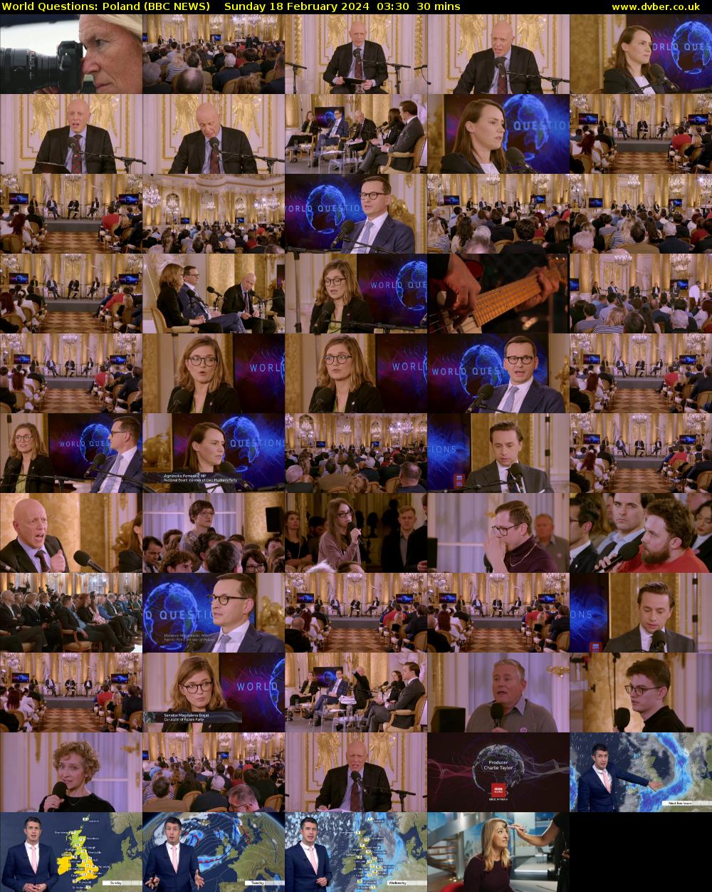 World Questions: Poland (BBC NEWS) Sunday 18 February 2024 03:30 - 04:00