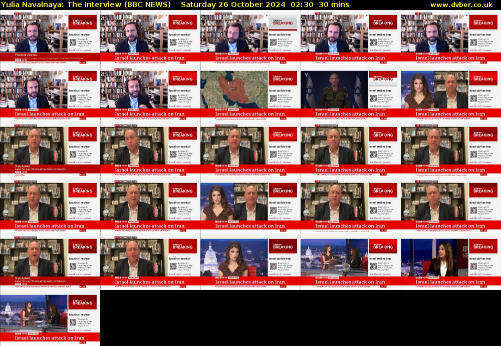 Yulia Navalnaya: The Interview (BBC NEWS) Saturday 26 October 2024 02:30 - 03:00