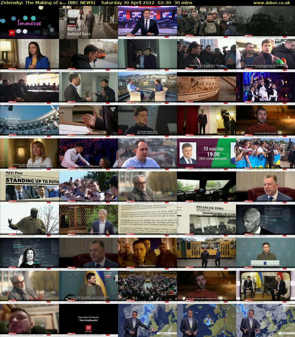 Zelensky: The Making of a... (BBC NEWS) Saturday 30 April 2022 02:30 - 03:00