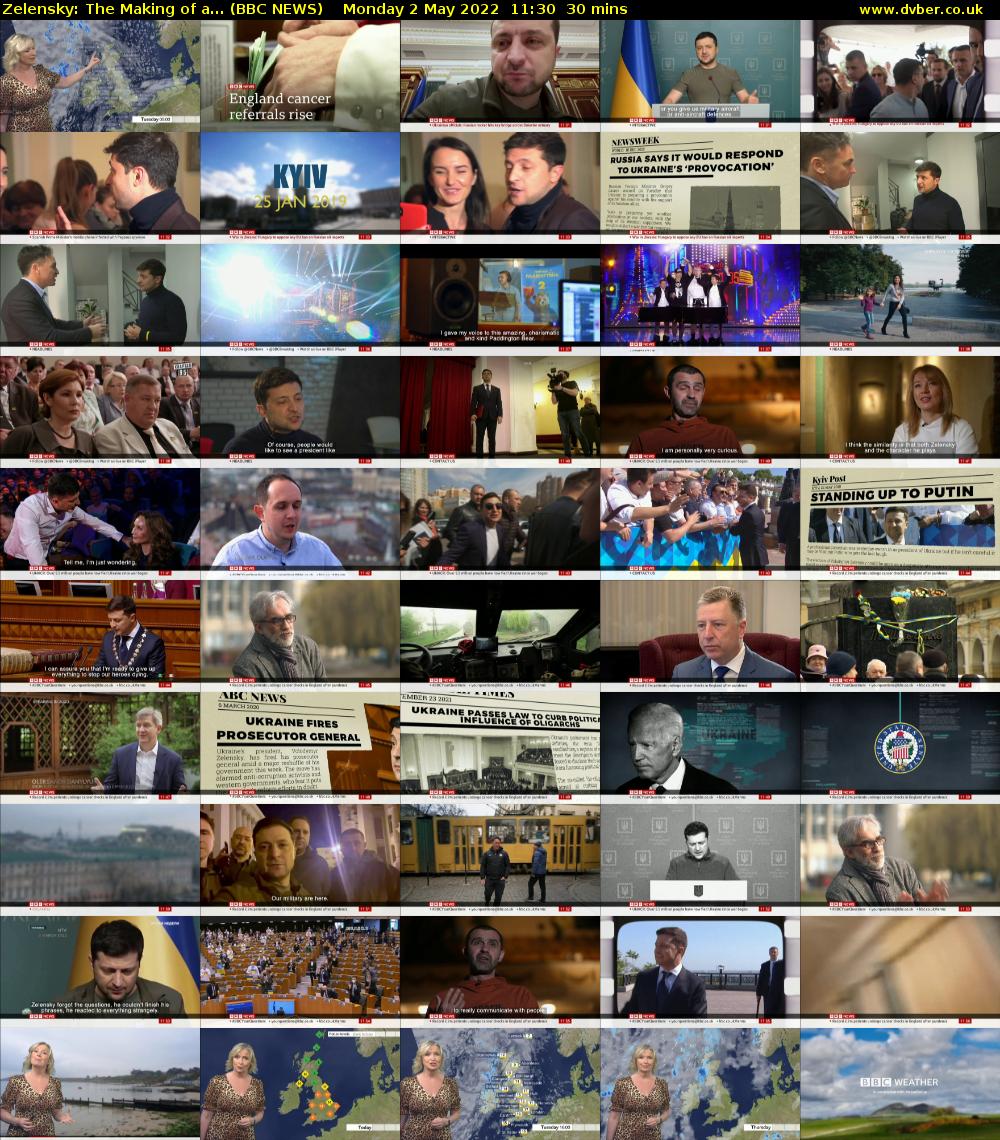 Zelensky: The Making of a... (BBC NEWS) Monday 2 May 2022 11:30 - 12:00