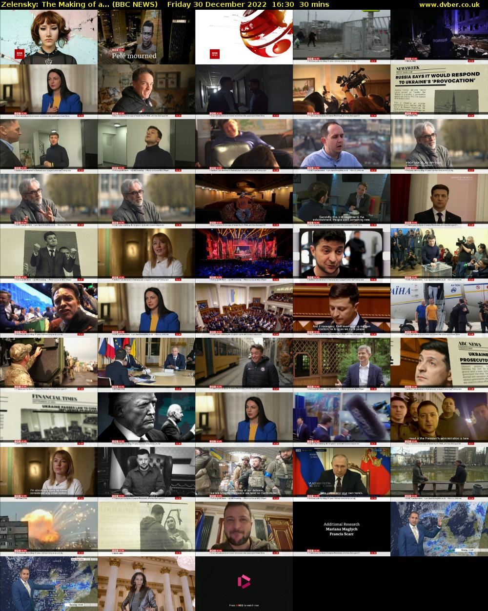Zelensky: The Making of a... (BBC NEWS) Friday 30 December 2022 16:30 - 17:00