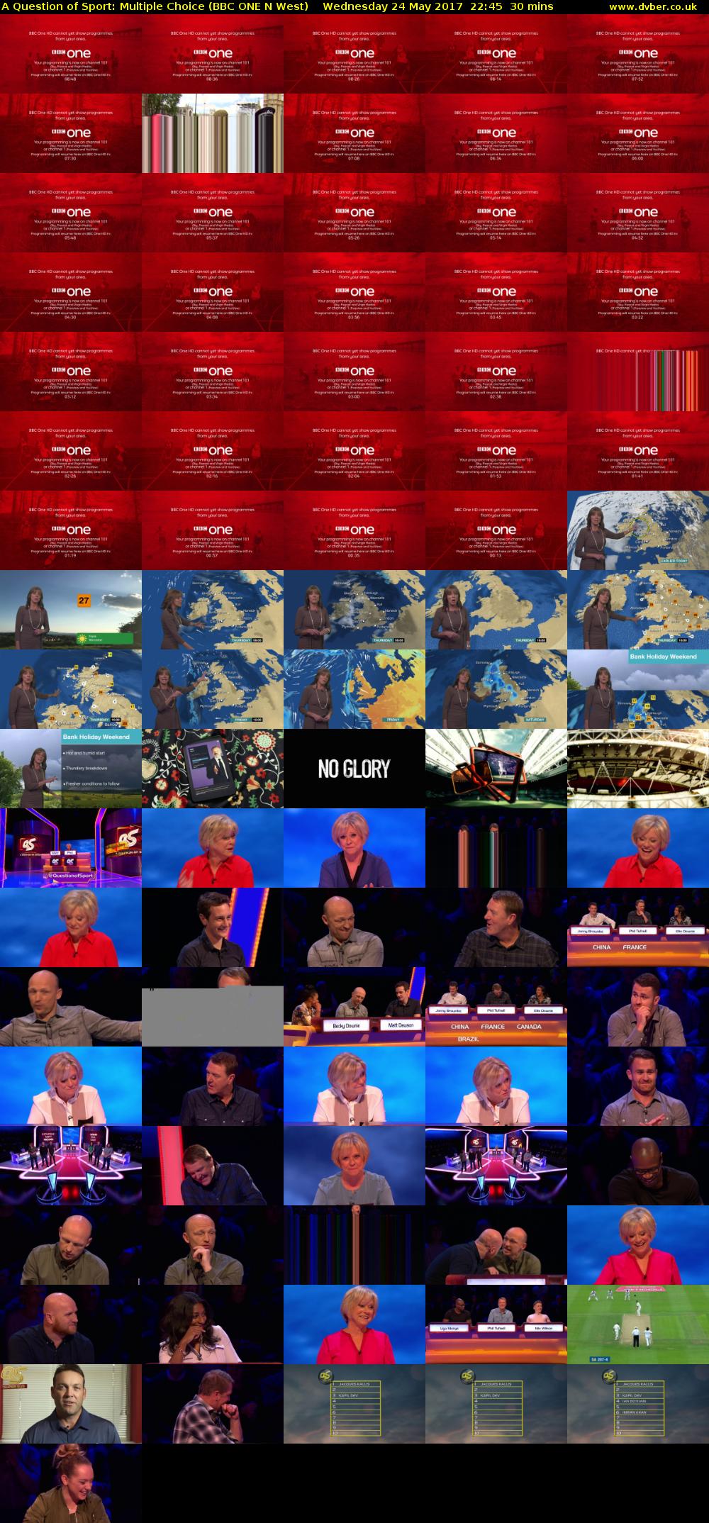 A Question of Sport: Multiple Choice (BBC ONE N West) Wednesday 24 May 2017 22:45 - 23:15