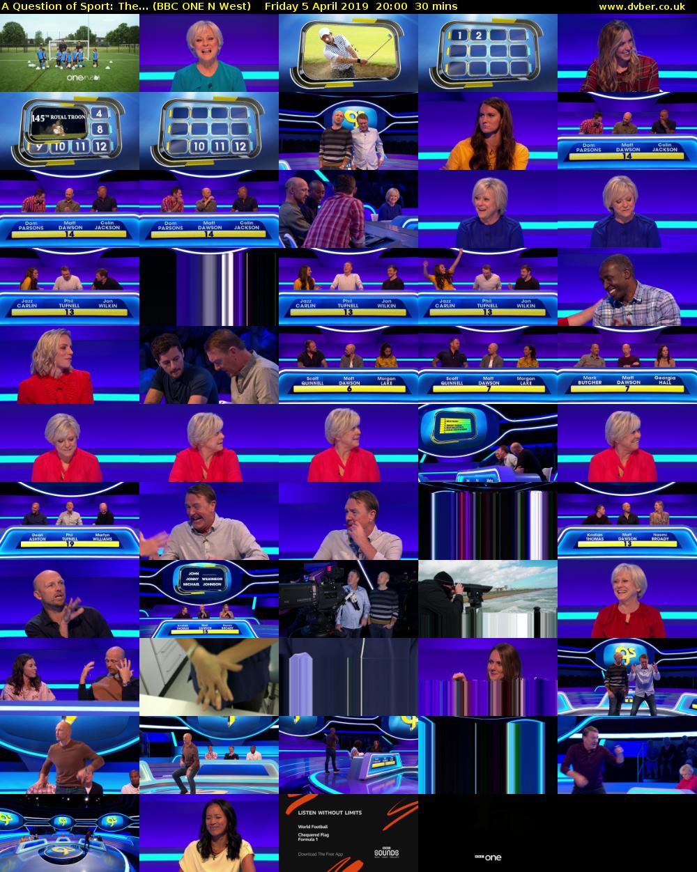 A Question of Sport: The... (BBC ONE N West) Friday 5 April 2019 20:00 - 20:30