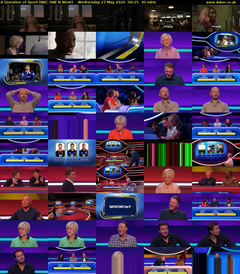 A Question of Sport (BBC ONE N West) Wednesday 27 May 2020 00:25 - 00:55