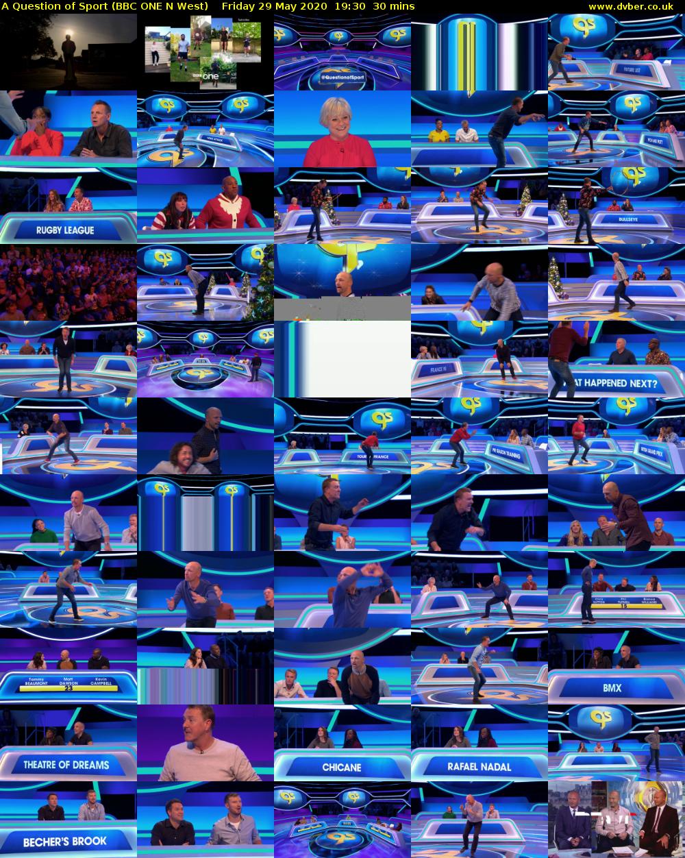 A Question of Sport (BBC ONE N West) Friday 29 May 2020 19:30 - 20:00
