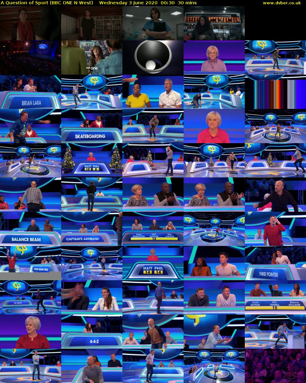 A Question of Sport (BBC ONE N West) Wednesday 3 June 2020 00:30 - 01:00