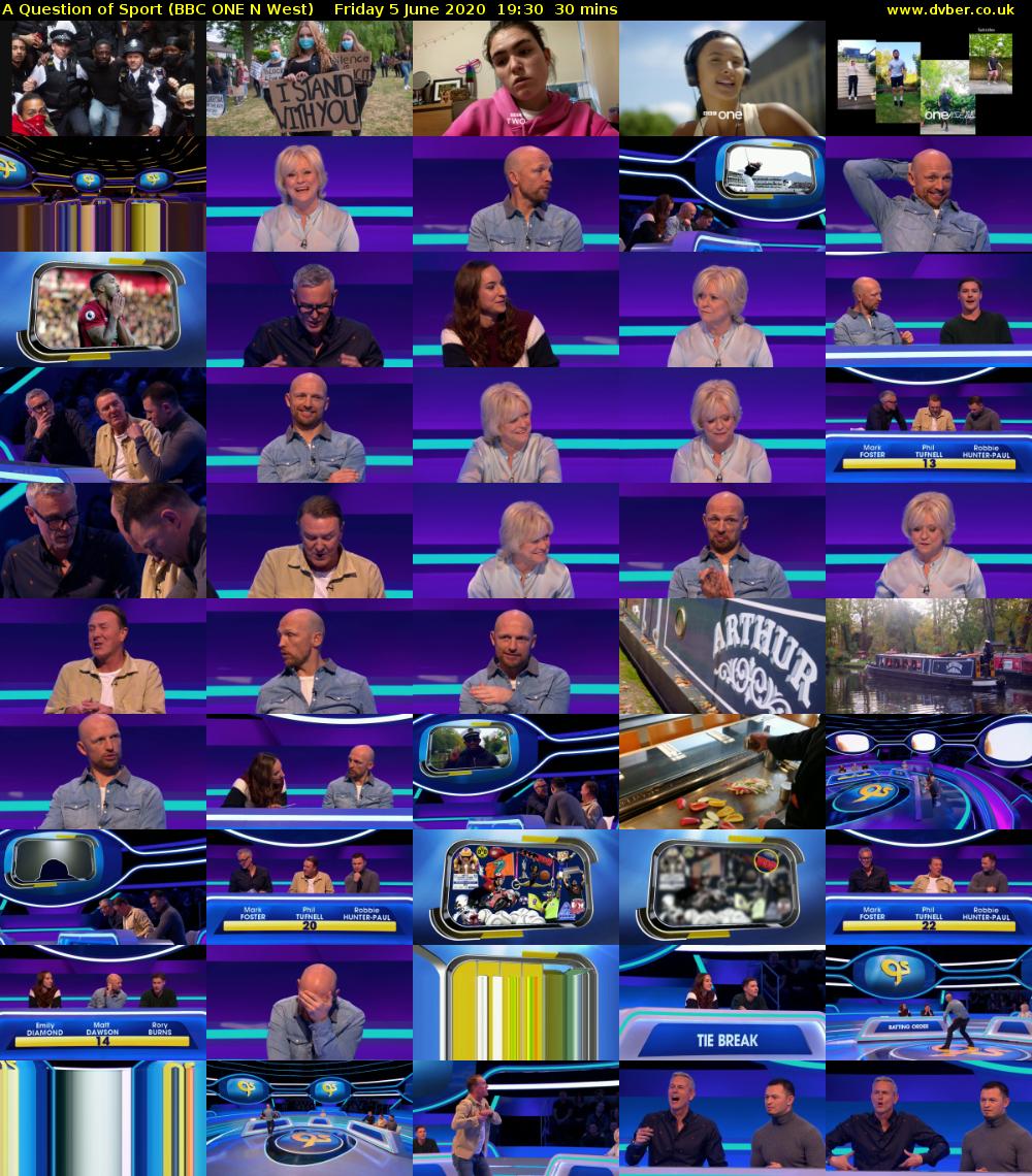 A Question of Sport (BBC ONE N West) Friday 5 June 2020 19:30 - 20:00