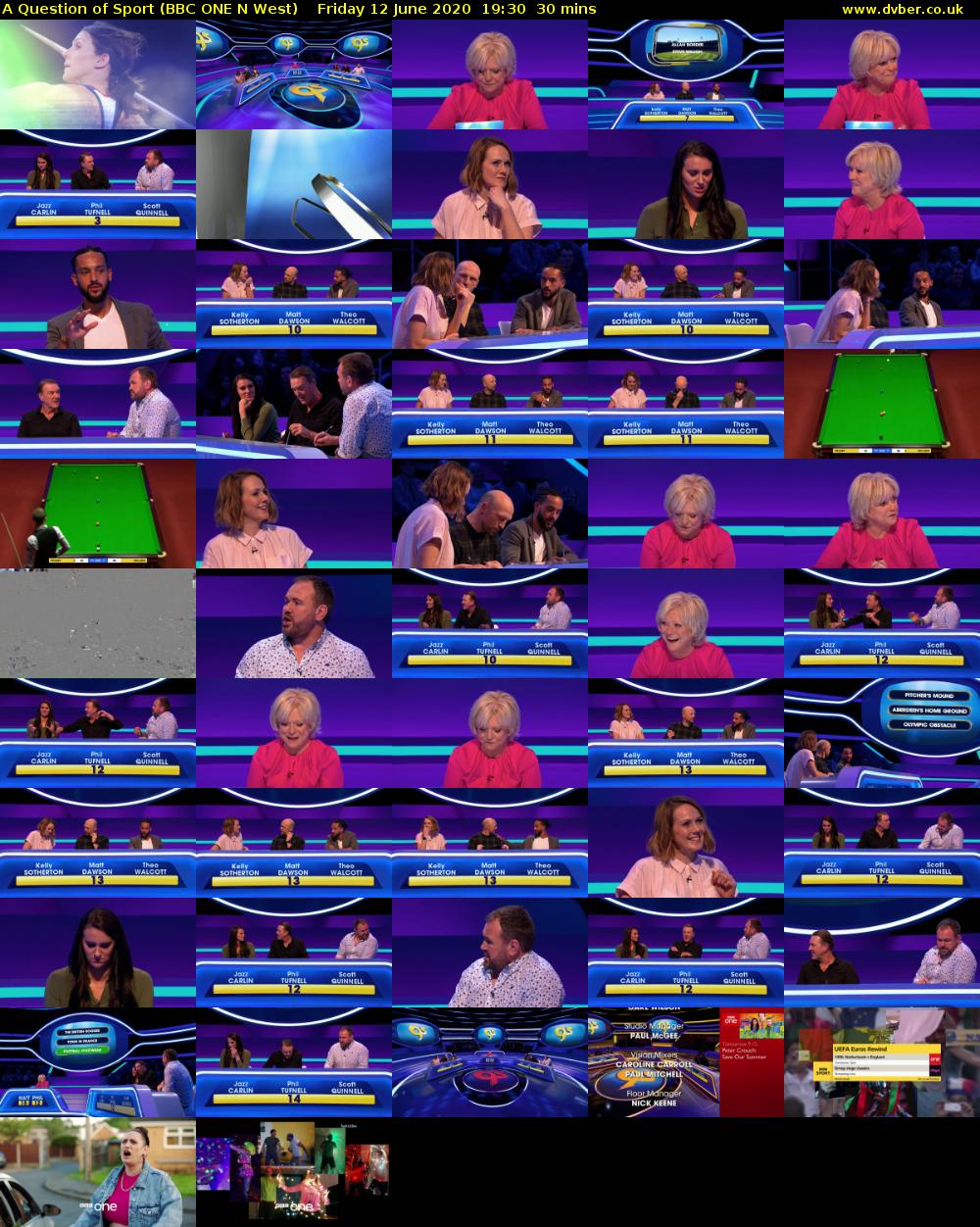 A Question of Sport (BBC ONE N West) Friday 12 June 2020 19:30 - 20:00