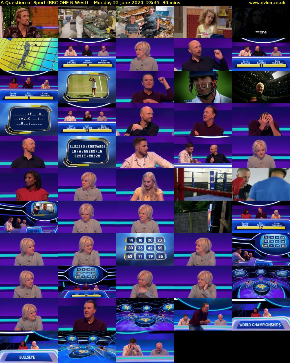 A Question of Sport (BBC ONE N West) Monday 22 June 2020 23:45 - 00:15