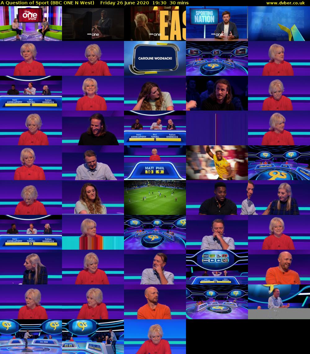 A Question of Sport (BBC ONE N West) Friday 26 June 2020 19:30 - 20:00