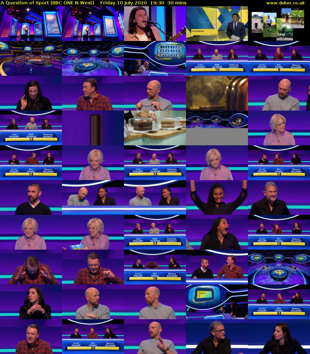 A Question of Sport (BBC ONE N West) Friday 10 July 2020 19:30 - 20:00