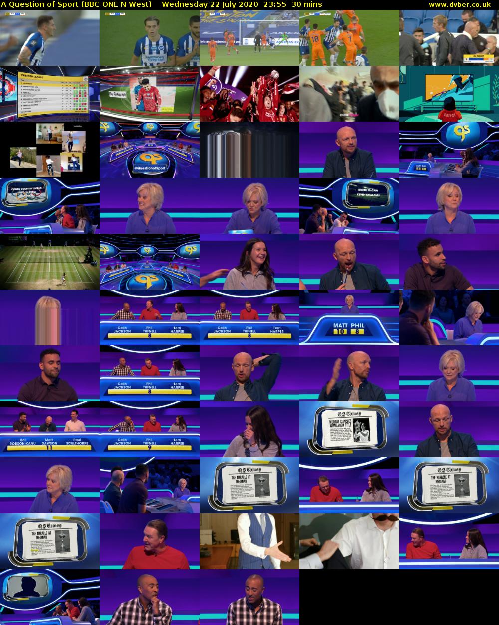 A Question of Sport (BBC ONE N West) Wednesday 22 July 2020 23:55 - 00:25