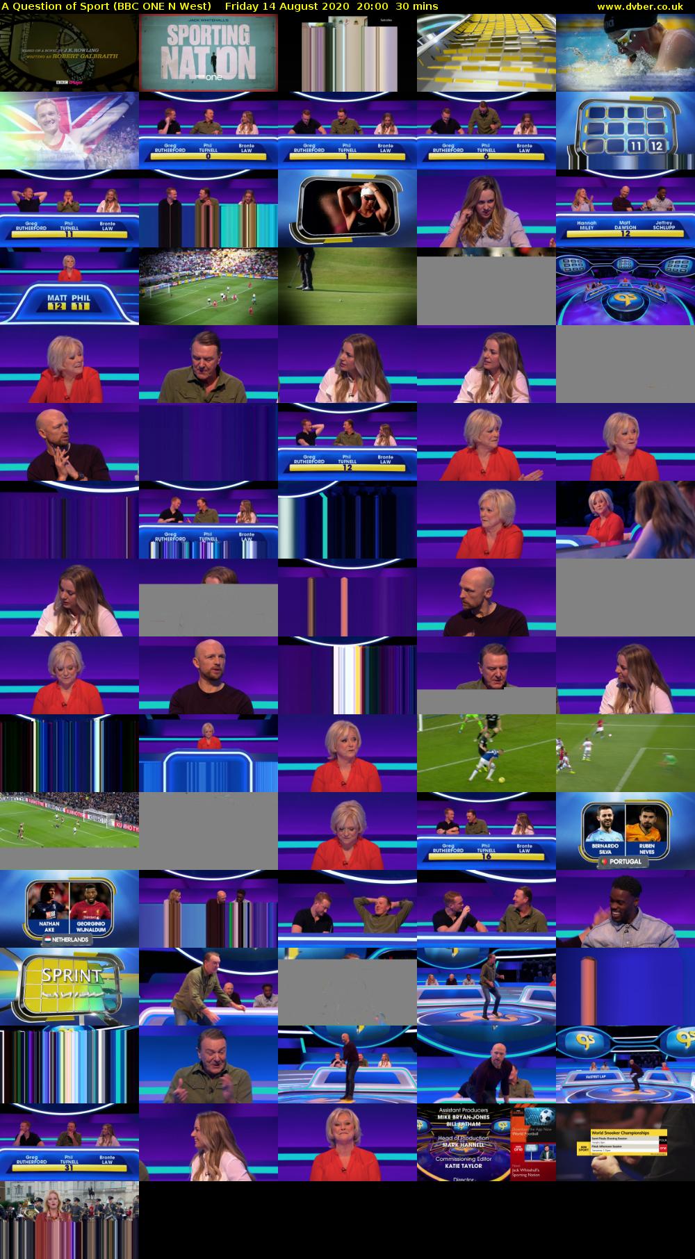 A Question of Sport (BBC ONE N West) Friday 14 August 2020 20:00 - 20:30
