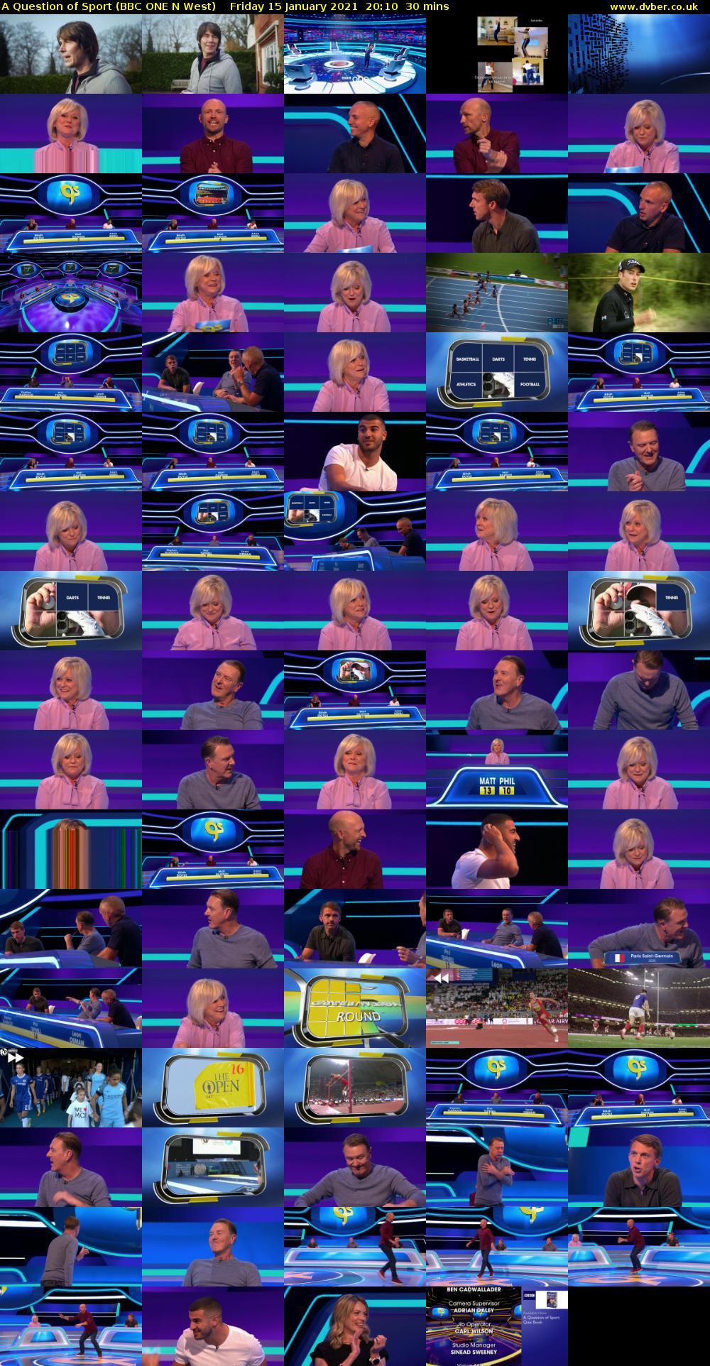 A Question of Sport (BBC ONE N West) Friday 15 January 2021 20:10 - 20:40