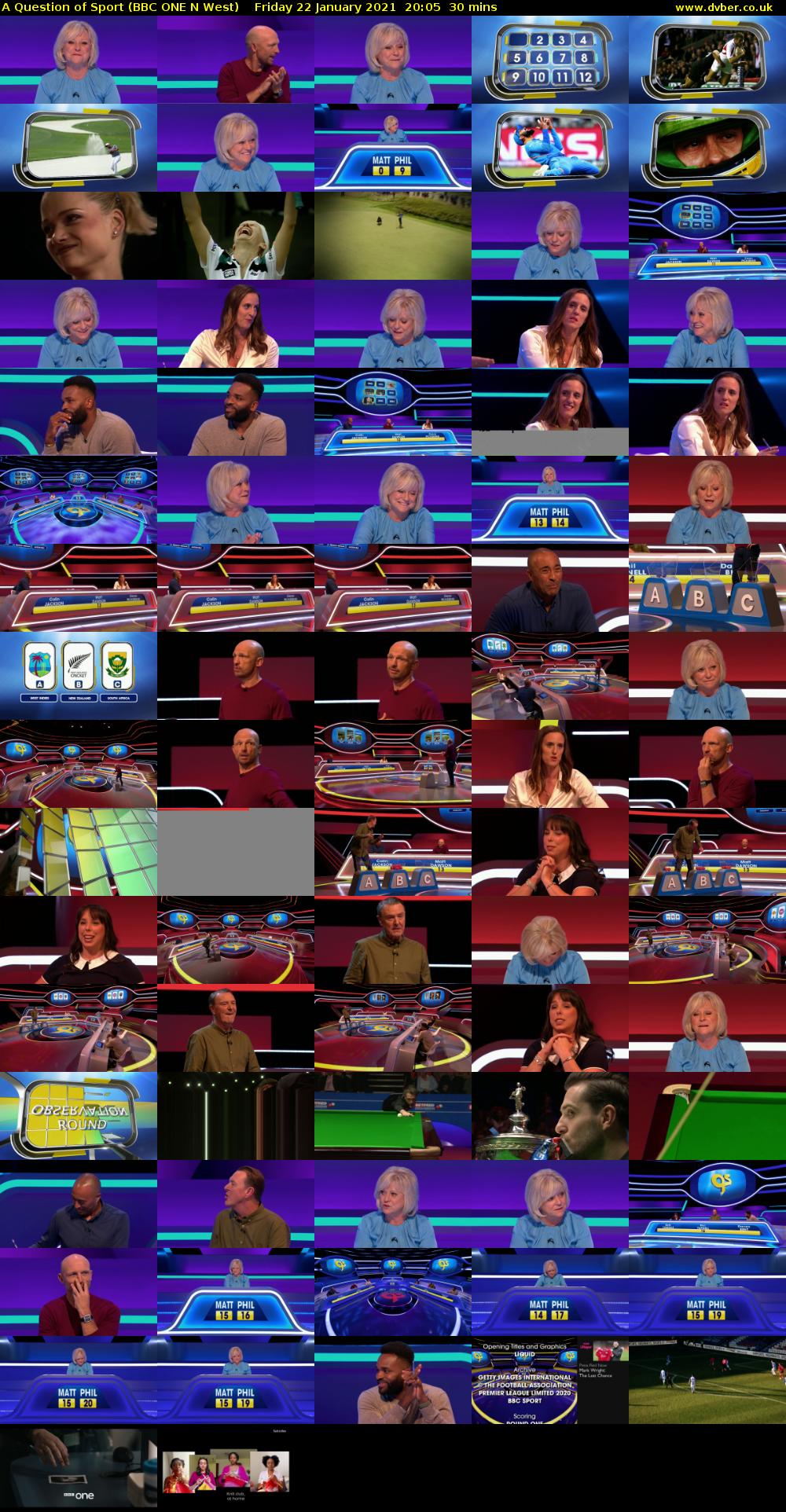 A Question of Sport (BBC ONE N West) Friday 22 January 2021 20:05 - 20:35