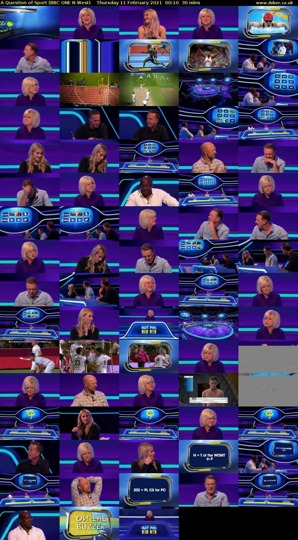 A Question of Sport (BBC ONE N West) Thursday 11 February 2021 00:10 - 00:40