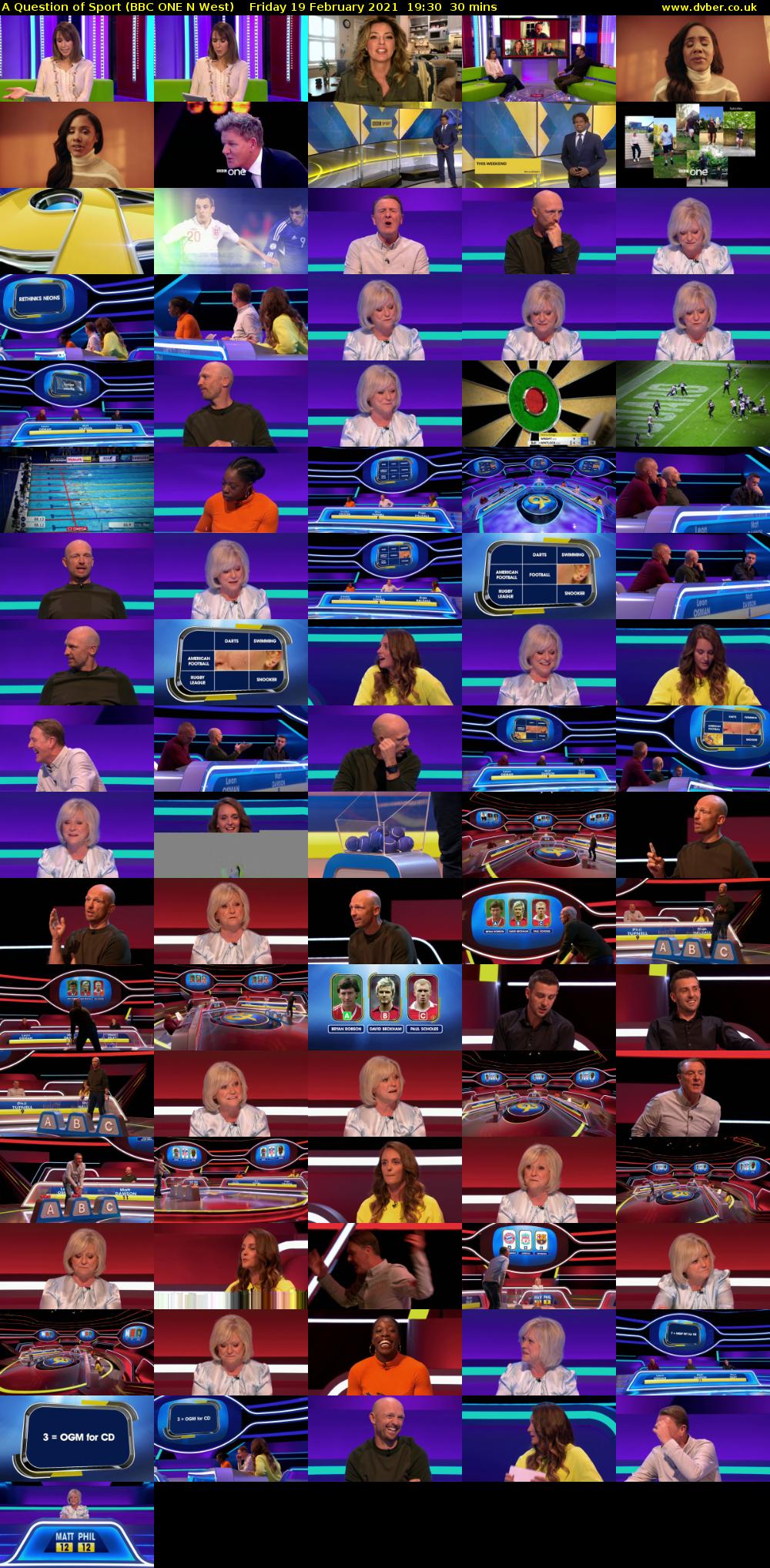 A Question of Sport (BBC ONE N West) Friday 19 February 2021 19:30 - 20:00