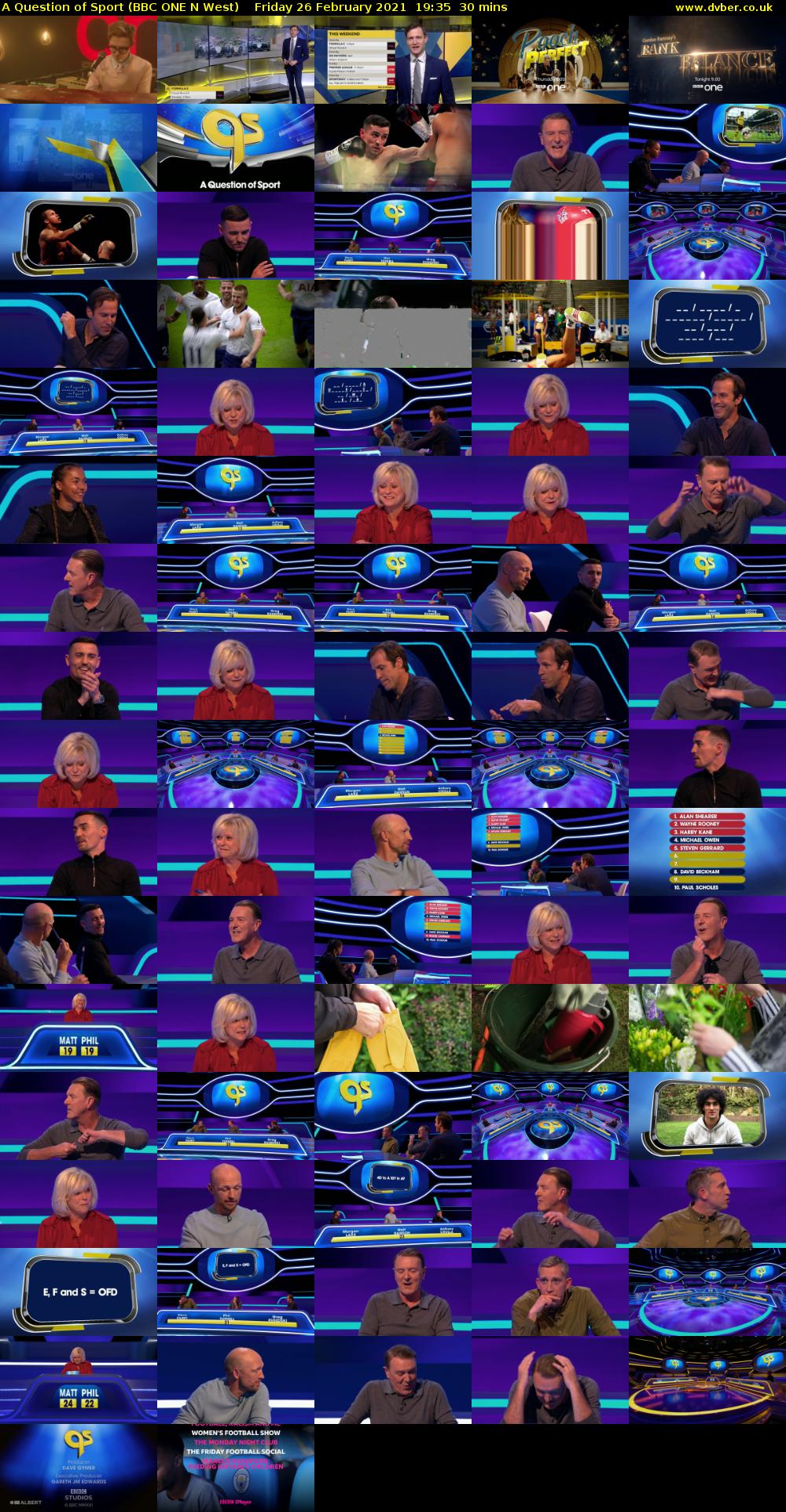A Question of Sport (BBC ONE N West) Friday 26 February 2021 19:35 - 20:05