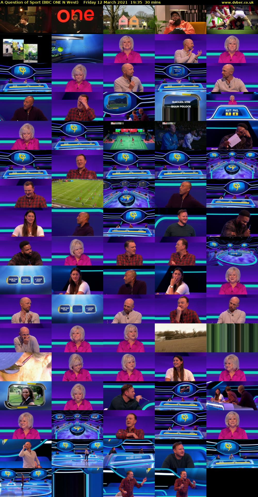 A Question of Sport (BBC ONE N West) Friday 12 March 2021 19:35 - 20:05