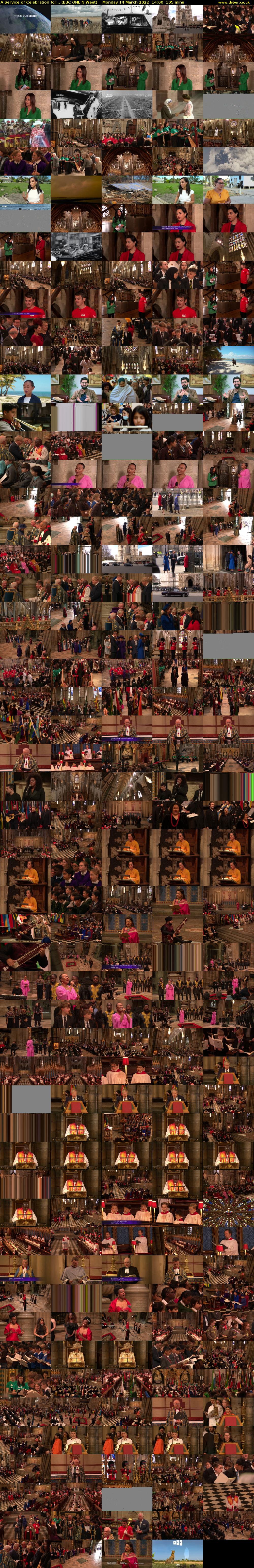 A Service of Celebration for... (BBC ONE N West) Monday 14 March 2022 14:00 - 15:45