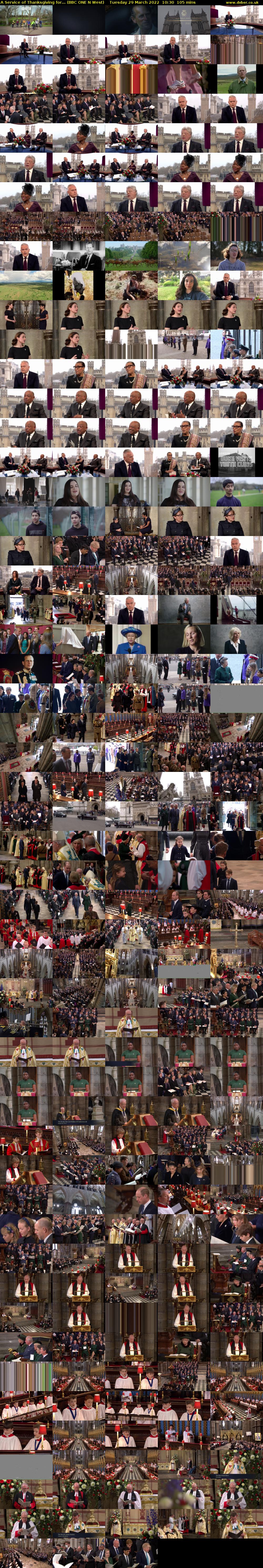 A Service of Thanksgiving for... (BBC ONE N West) Tuesday 29 March 2022 10:30 - 12:15