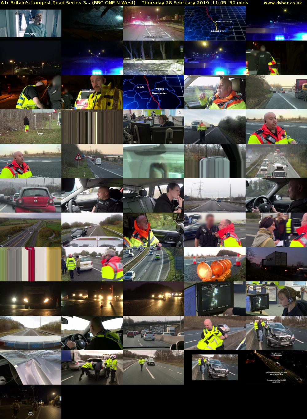 A1: Britain's Longest Road Series 3... (BBC ONE N West) Thursday 28 February 2019 11:45 - 12:15