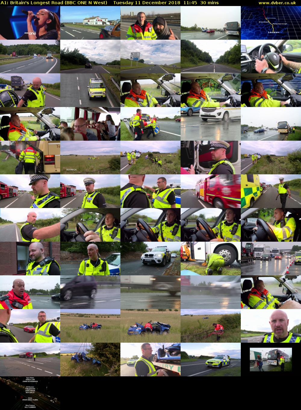 A1: Britain's Longest Road (BBC ONE N West) Tuesday 11 December 2018 11:45 - 12:15