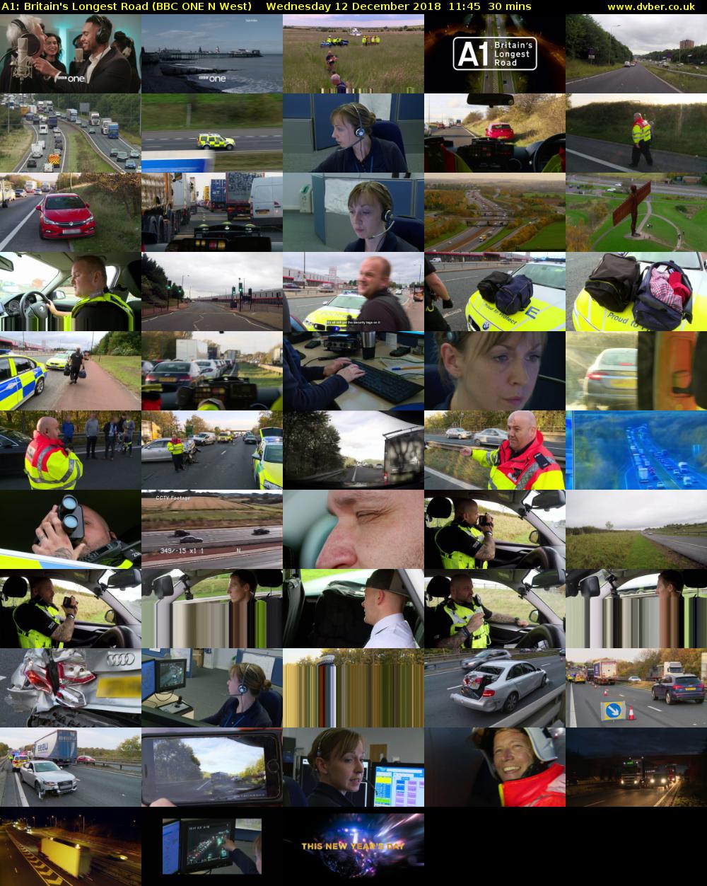 A1: Britain's Longest Road (BBC ONE N West) Wednesday 12 December 2018 11:45 - 12:15