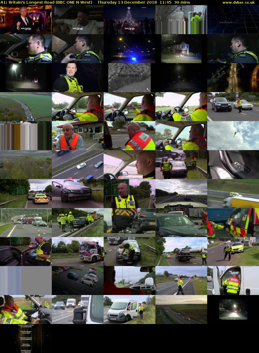 A1: Britain's Longest Road (BBC ONE N West) Thursday 13 December 2018 11:45 - 12:15