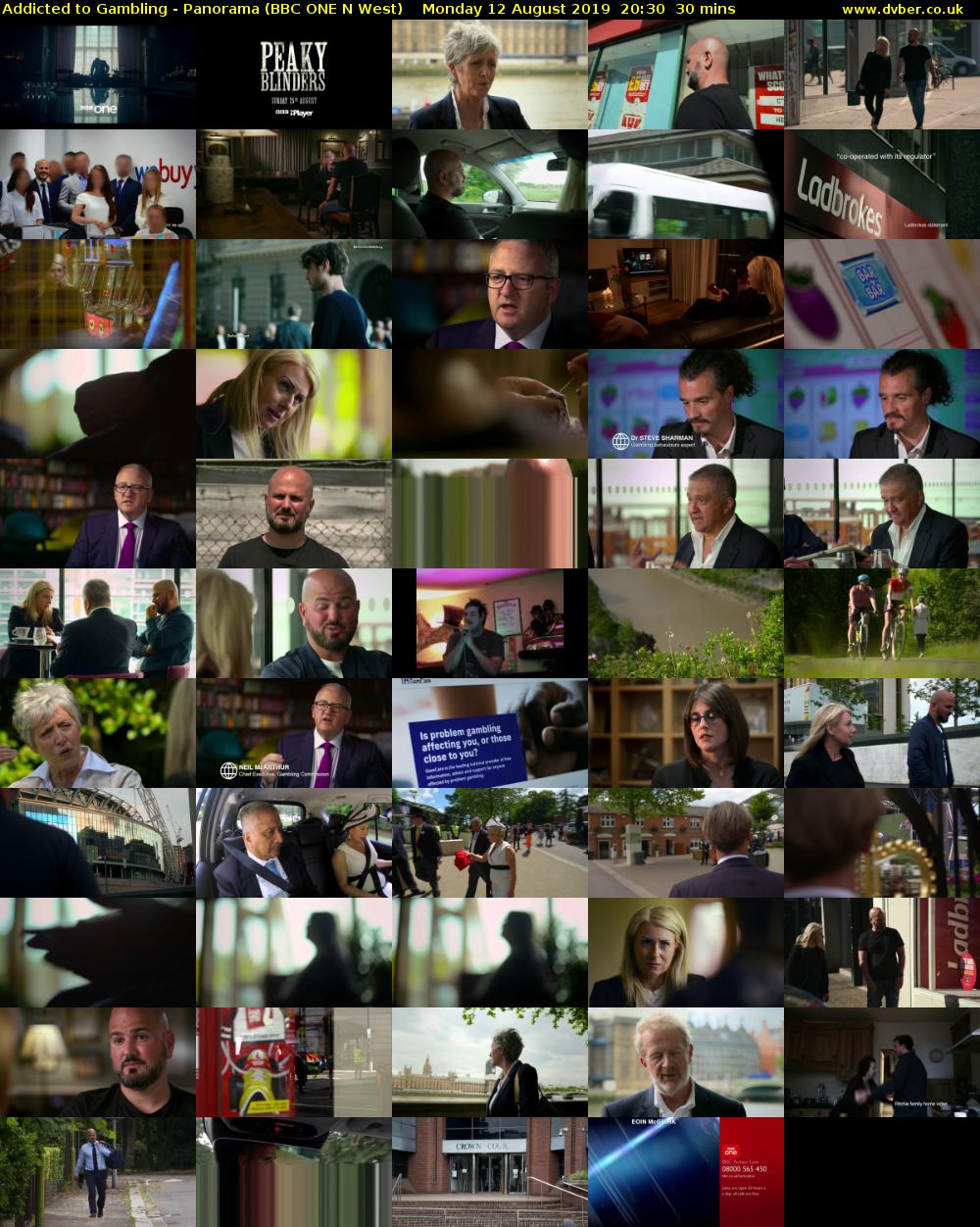 Addicted to Gambling - Panorama (BBC ONE N West) Monday 12 August 2019 20:30 - 21:00