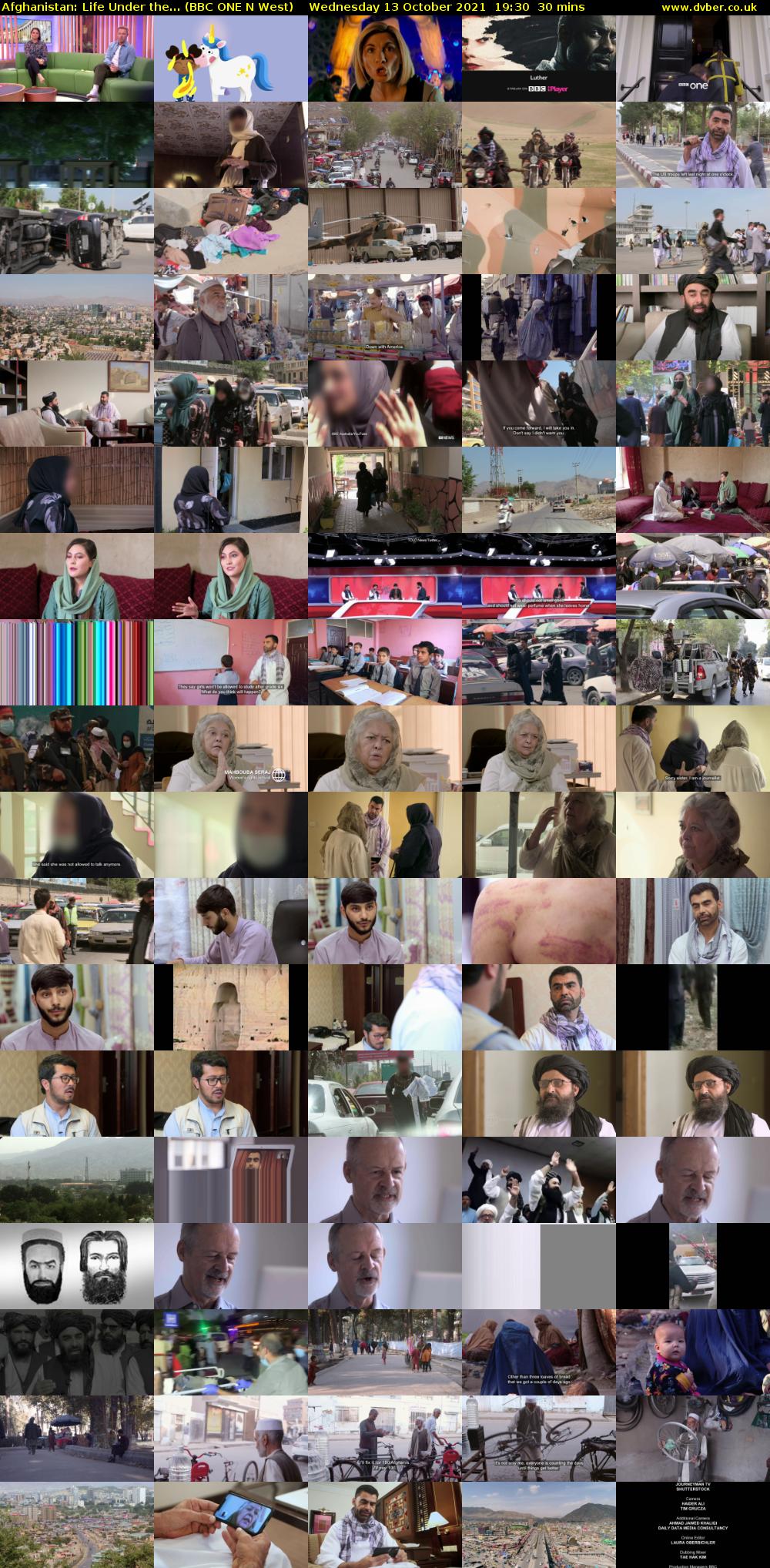 Afghanistan: Life Under the... (BBC ONE N West) Wednesday 13 October 2021 19:30 - 20:00