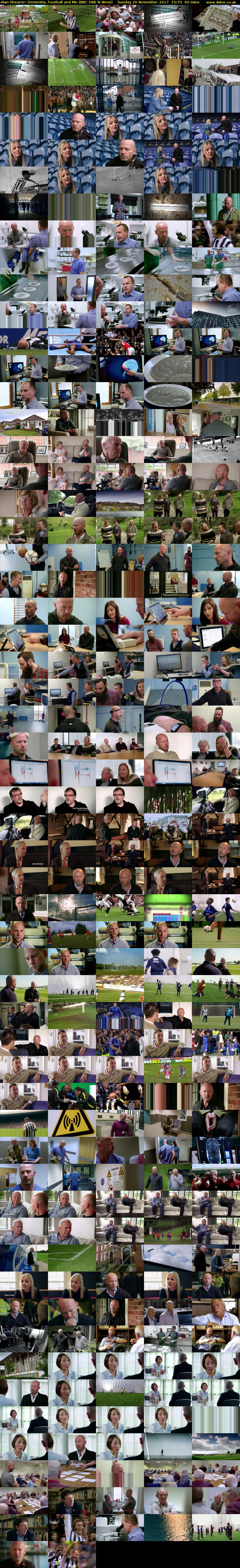 Alan Shearer: Dementia, Football and Me (BBC ONE N West) Sunday 26 November 2017 15:55 - 16:55