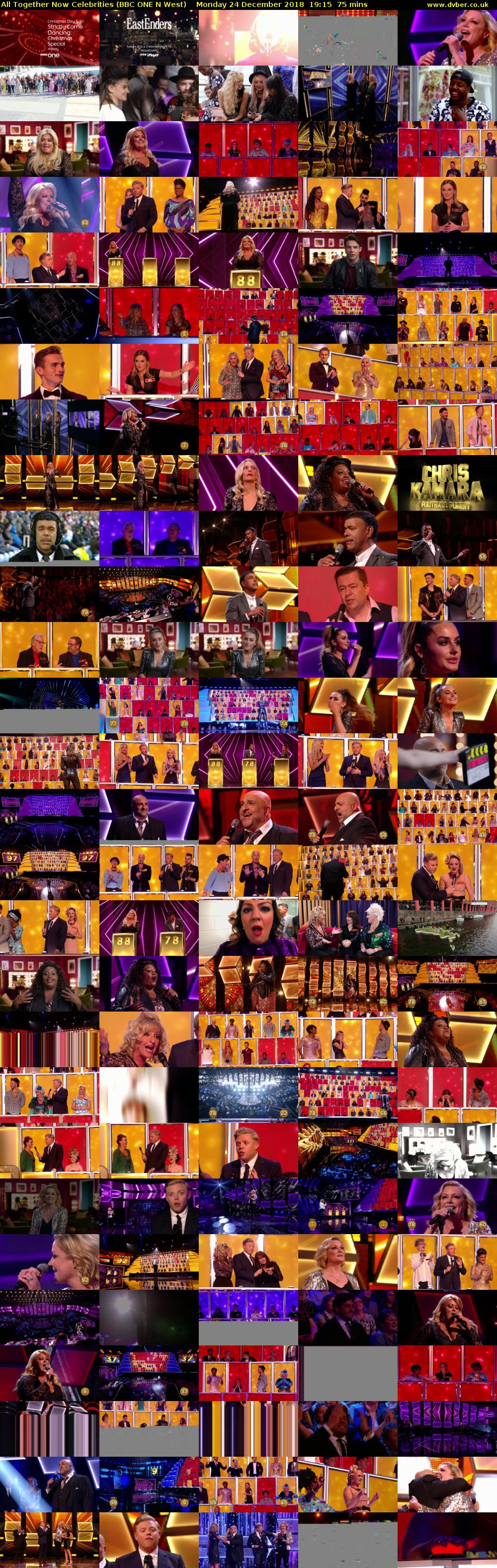 All Together Now Celebrities (BBC ONE N West) Monday 24 December 2018 19:15 - 20:30