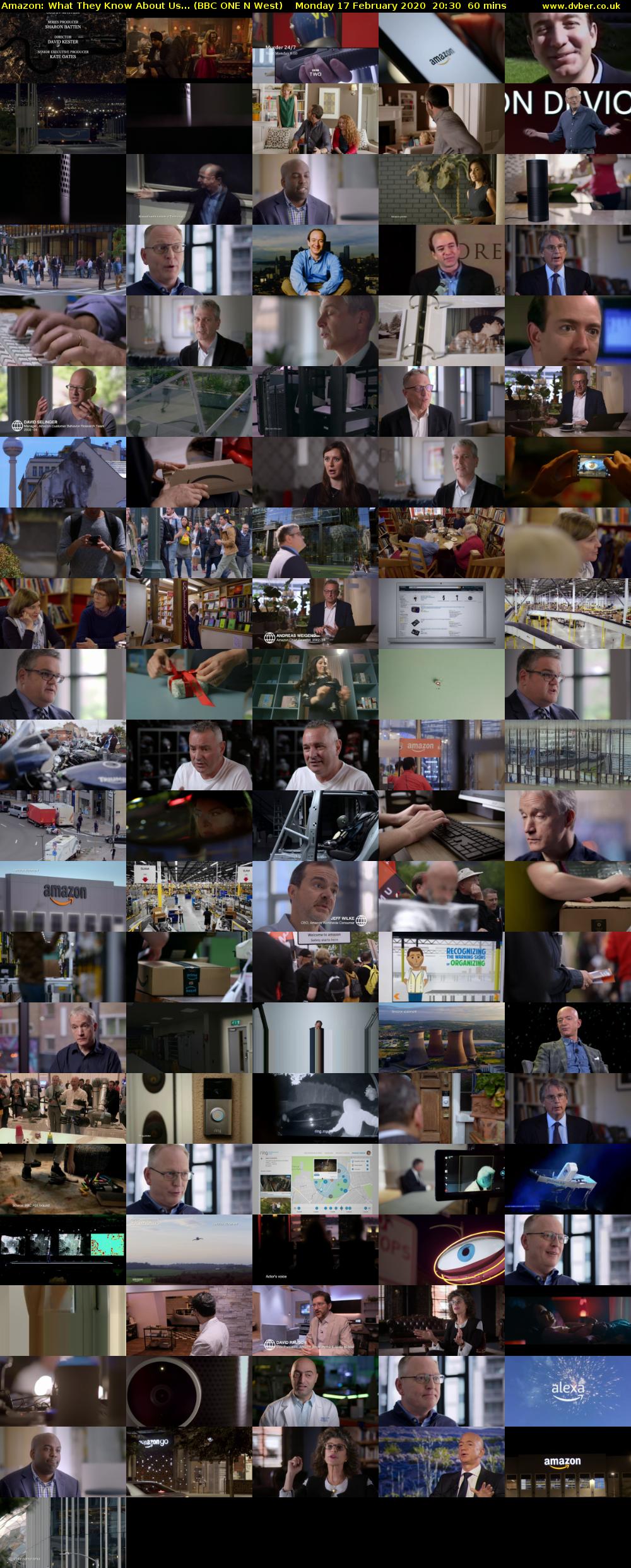Amazon: What They Know About Us... (BBC ONE N West) Monday 17 February 2020 20:30 - 21:30
