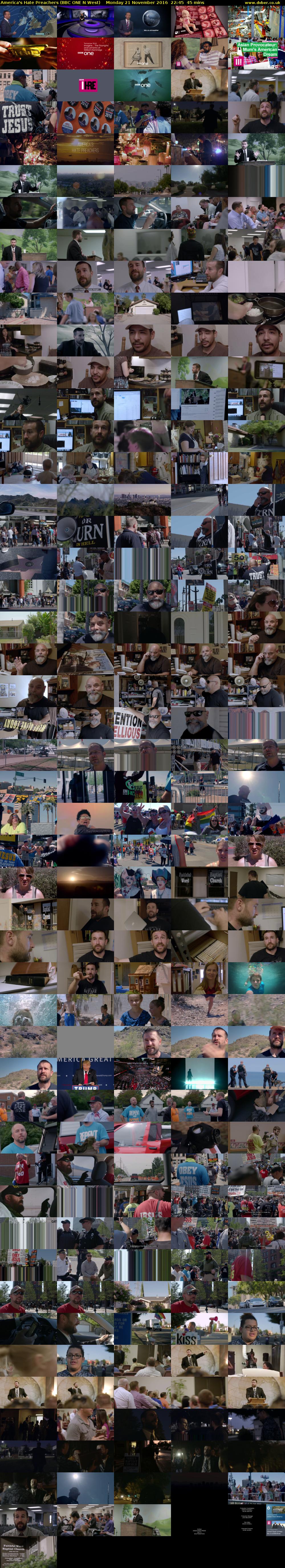 America's Hate Preachers (BBC ONE N West) Monday 21 November 2016 22:45 - 23:30