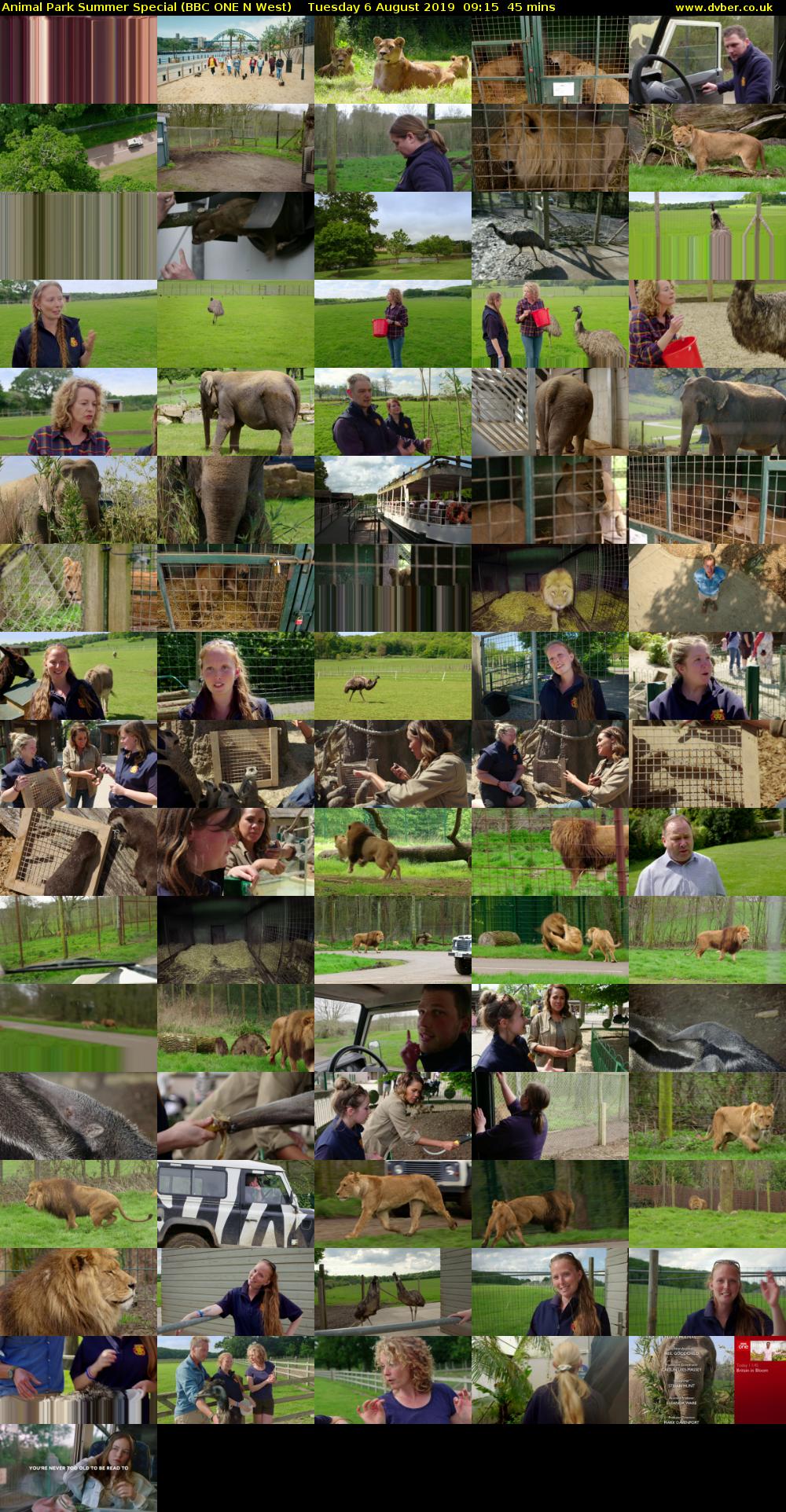 Animal Park Summer Special (BBC ONE N West) Tuesday 6 August 2019 09:15 - 10:00