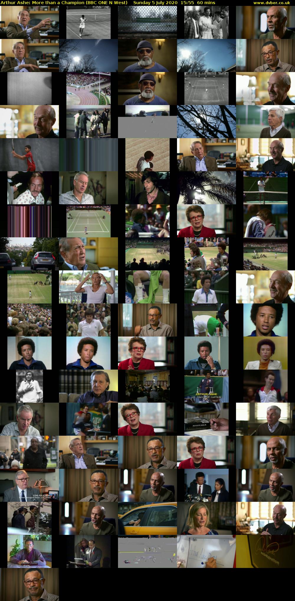 Arthur Ashe: More than a Champion (BBC ONE N West) Sunday 5 July 2020 15:55 - 16:55