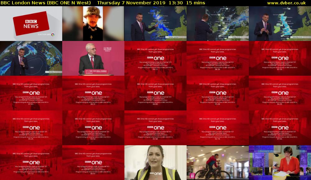 BBC London News (BBC ONE N West) Thursday 7 November 2019 13:30 - 13:45
