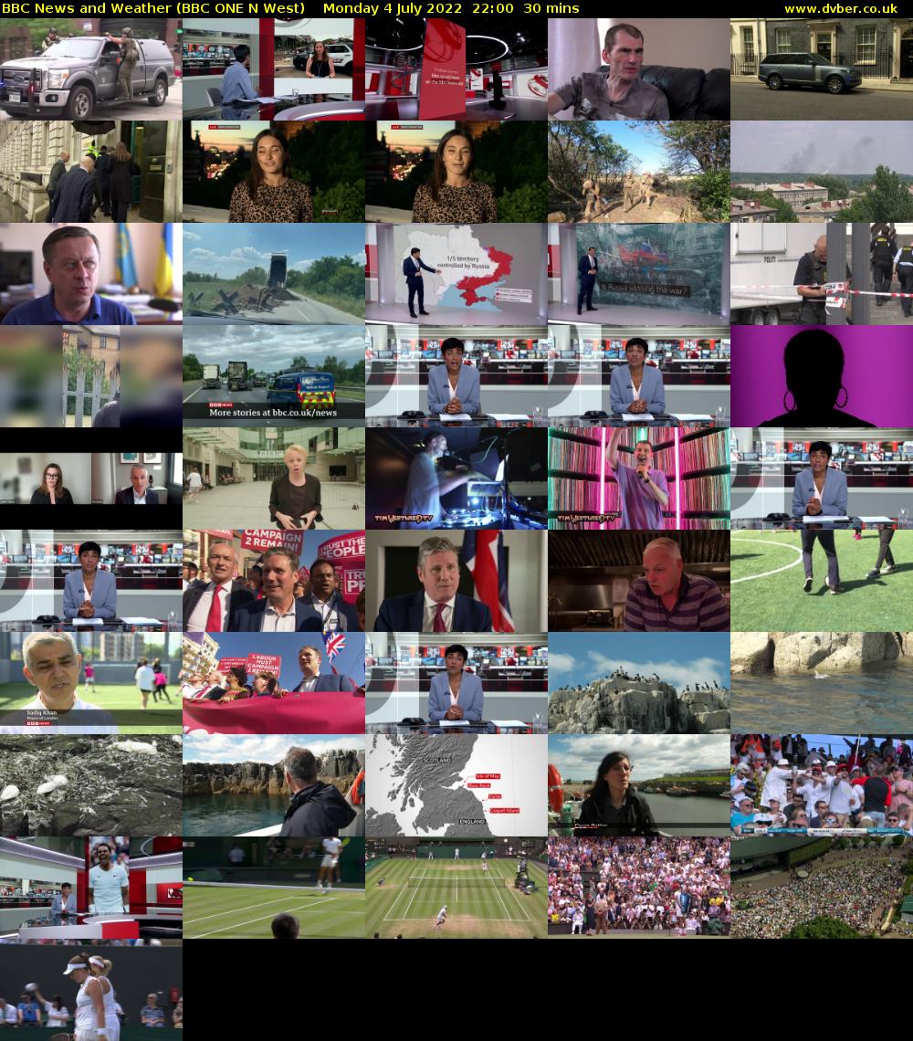 BBC News and Weather (BBC ONE N West) Monday 4 July 2022 22:00 - 22:30