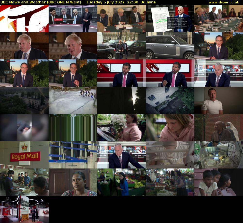 BBC News and Weather (BBC ONE N West) Tuesday 5 July 2022 22:00 - 22:30