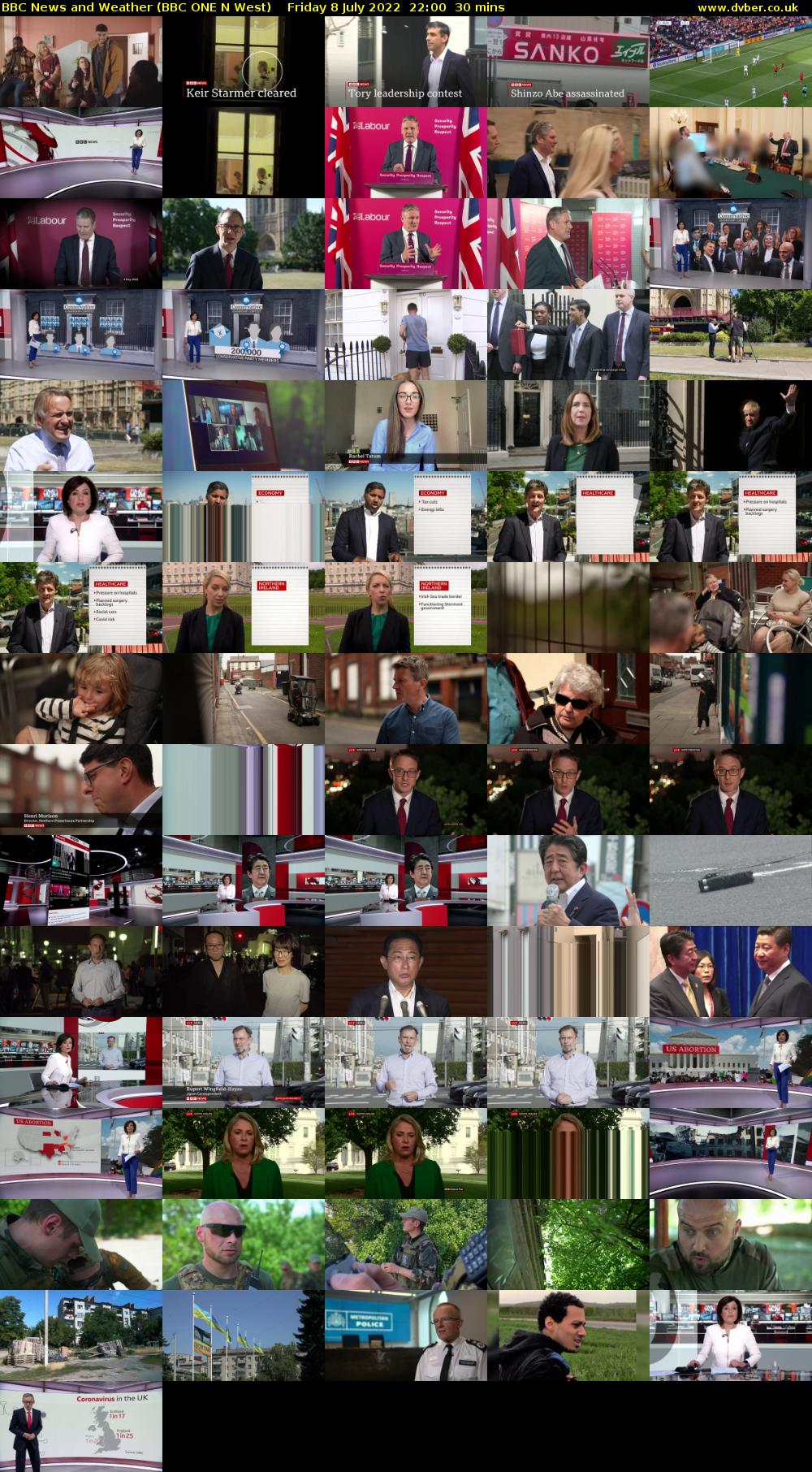 BBC News and Weather (BBC ONE N West) Friday 8 July 2022 22:00 - 22:30