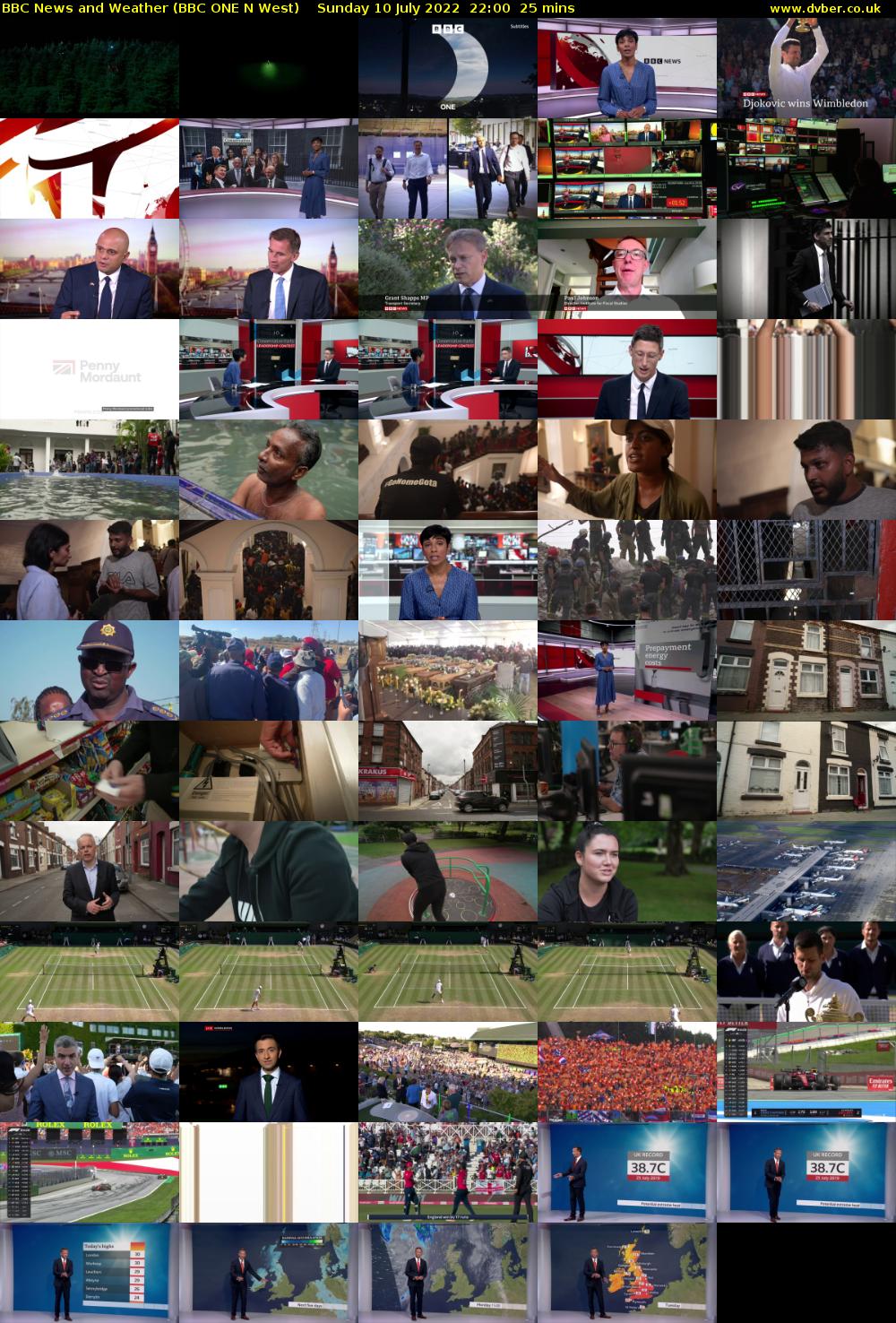 BBC News and Weather (BBC ONE N West) Sunday 10 July 2022 22:00 - 22:25