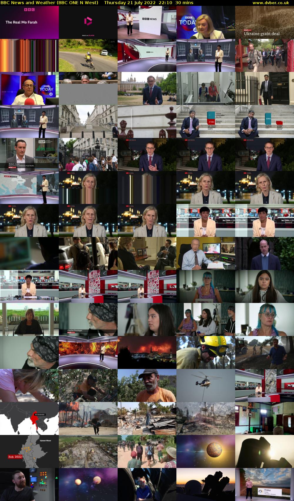BBC News and Weather (BBC ONE N West) Thursday 21 July 2022 22:10 - 22:40